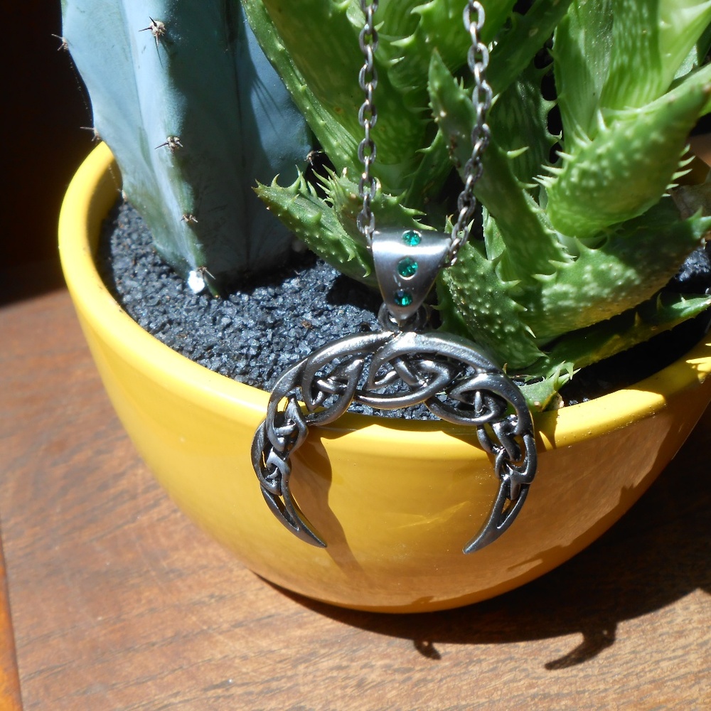 Celtic Crescent Moon Necklace